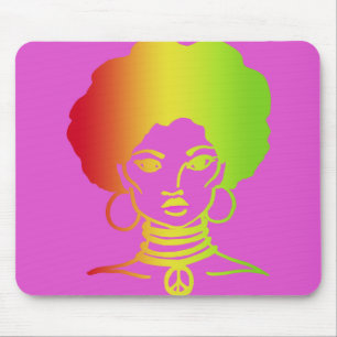 AFROLICOUSのピンクのマウスパッド マウスパッド
