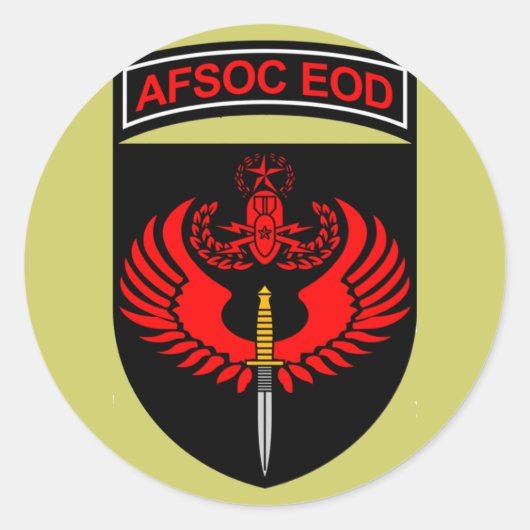 AFSOC EODステッカー ラウンドシール (正面)