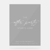 Afterパーティーの白結婚いスクリプト アクリルサイン (正面)