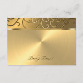 Afterパーティーエレガントすべての金ゴールド 招待状 (正面)