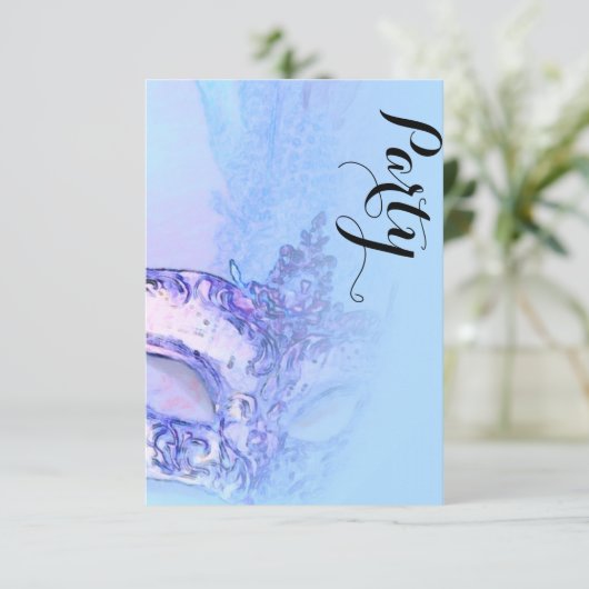 Afterパーティーエレガントマスカレード青と紫 招待状 (スタンド正面)