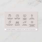 After Care Botoxモダン Instructions名刺 名刺 (裏面)