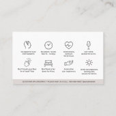 After Care Botoxモダン Instructions名刺 名刺 (裏面)