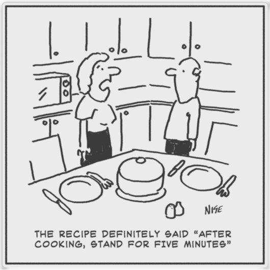 After Cooking Stand for 5 Minutes - Funny Recipe シール (正面)