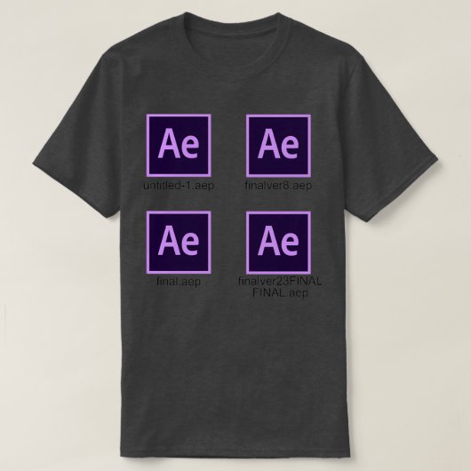 After Effects aepファイルおもしろいビデオエディタグラフィック Tシャツ (デザイン正面)