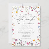 After Party Wildflower Garden Watercolor Wedding 招待状 (正面)