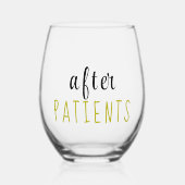 「AFTER PATIENTS」健康プロフェッショナル ステムなしワイングラス (正面)