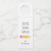 After School Supplies Teacher Gift ボトルネックタグ (裏面)