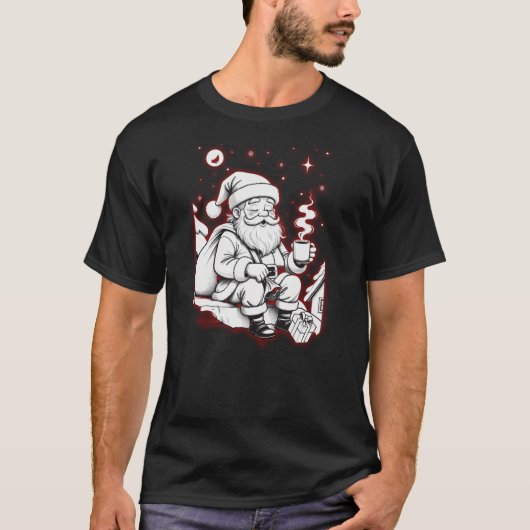 After the Deliveries – Tired Santa Line Ar T-Shirt Tシャツ (正面)