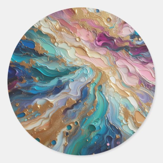 After The Impact抽象芸術アートシール ラウンドシール (正面)