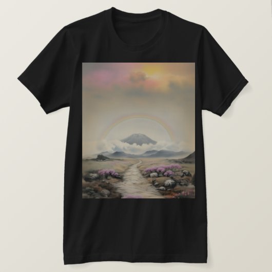 After the Rain (Japanese Watercolor Landscape Art) Tシャツ (デザイン正面)