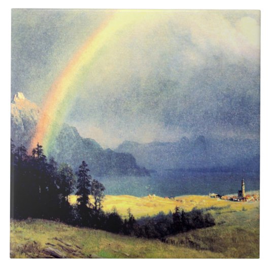 After the Shower, painting by Albert Bierstadt タイル (正面)