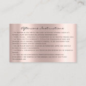 Aftercare Instructions Lash Rose Drips Eyes Augean 名刺 (裏面)