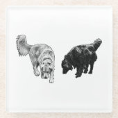 Afterglow Dot Sip — Retriever Duo ガラスコースター (正面)