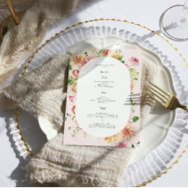 Afterglow Floral Garden Blooms Wedding Menu メニュー