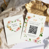 Afterglow Garden Floral Heart QR Code Wedding RSVP