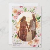 Afterglow Garden Floral Photo Save the Date Card セーブザデート (正面)