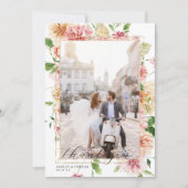 Afterglow Garden Floral Wedding Photo Thank You サンキューカード (正面)