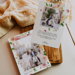 Afterglow Garden Floral Wedding Photo Thank You サンキューカード