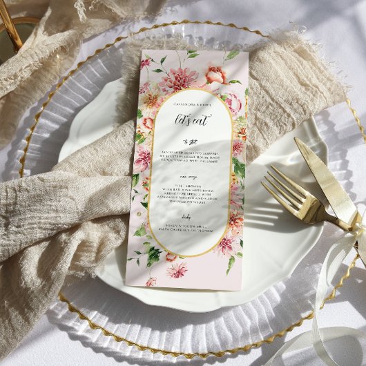 Afterglow Garden Florals Wedding Menu メニュー
