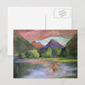 'Afterglow, Tautira River, Tahiti' - John LaFarge ポストカード (正面/裏面)