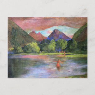 'Afterglow, Tautira River, Tahiti' - John LaFarge ポストカード