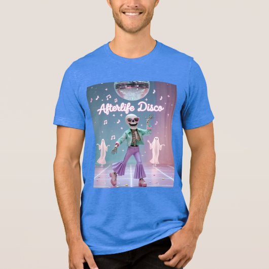 Afterlife Disco – Groovy Skeleton Dance in Pastel  トライブレンドＴシャツ (正面)