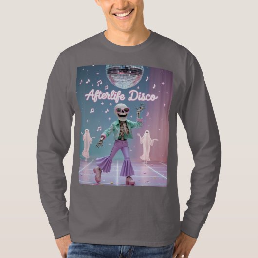 Afterlife Disco – Groovy Skeleton Dance in Pastel  Tシャツ (正面)