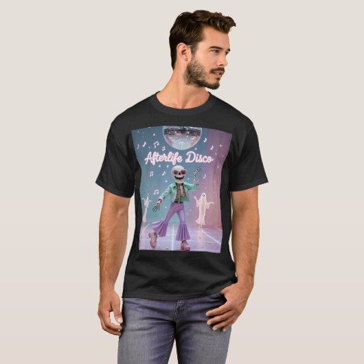 Afterlife Disco – Groovy Skeleton Dance in Pastel  Tシャツ (正面フル)