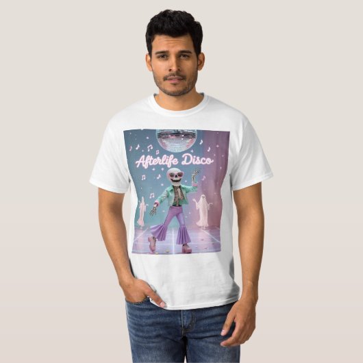 Afterlife Disco – Groovy Skeleton Dance in Pastel  Tシャツ (正面フル)