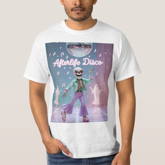 Afterlife Disco – Groovy Skeleton Dance in Pastel  Tシャツ (正面)