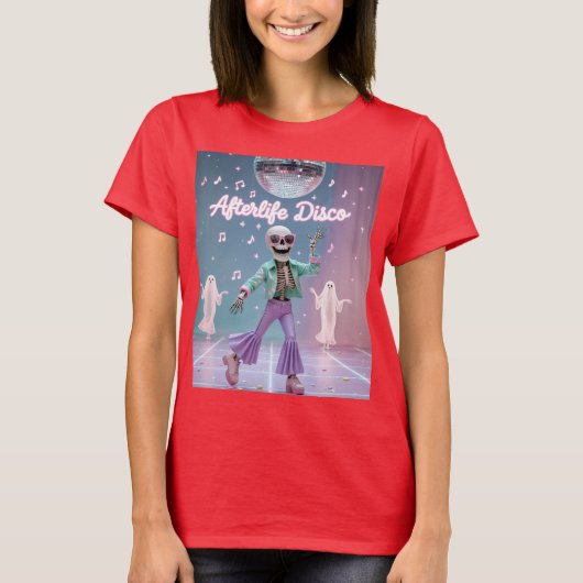 Afterlife Disco Groovy Skeleton Dance in Pastel Tシャツ (正面)
