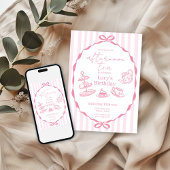 Afternoon Tea Birthday | Pink Tea Party 招待状