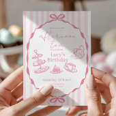 Afternoon Tea Birthday | Pink Tea Party 招待状