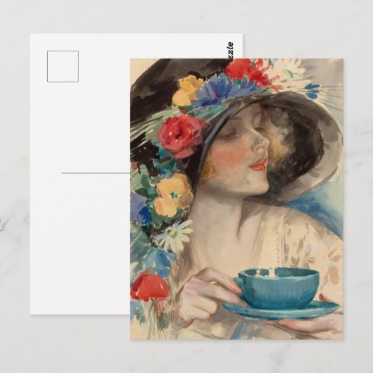 Afternoon Tea - Harrison Fisher ポストカード (正面/裏面)