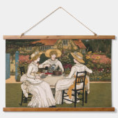 Afternoon Tea in Garden, Tea,Cake,& Friendship Art 吊り下げ型タペストリー (正面)