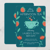Afternoon Tea Party Birthday Invitation 招待状 (正面/裏面)