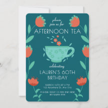 Afternoon Tea Party Birthday Invitation