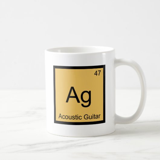Ag -アコースティックギター化学要素の記号のティー コーヒーマグカップ (右)