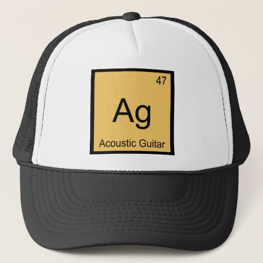 Ag - アコースティックギター 化学元素記号Tシャツ キャップ (正面)