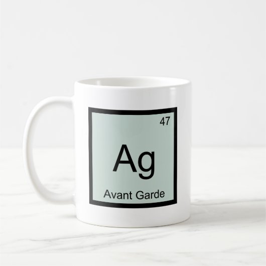 Ag -アバンギャルド化学要素の記号のTシャツ コーヒーマグカップ (左)