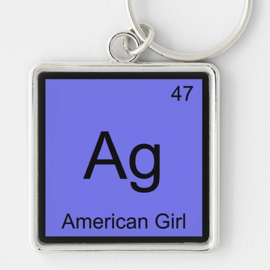 Ag - アメリカンガール化学元素記号Tシャツ キーホルダー (正面)