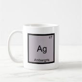 Ag - アンバーグリス おもしろ化学元素記号Tシャツ コーヒーマグカップ (左)