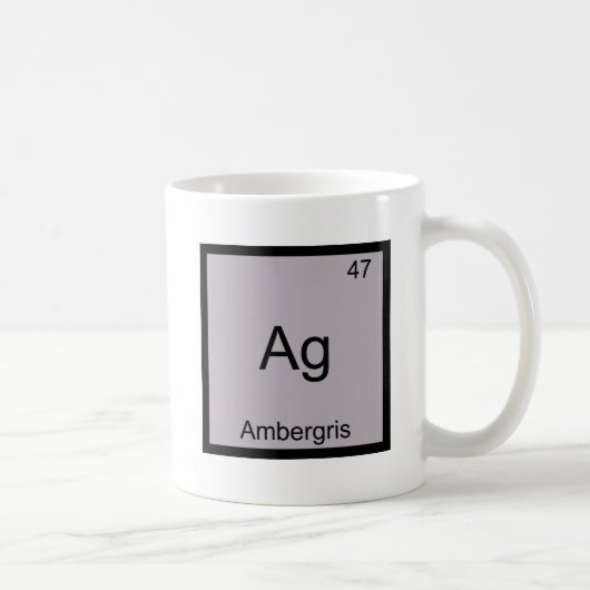 Ag - アンバーグリス おもしろ化学元素記号Tシャツ コーヒーマグカップ (右)