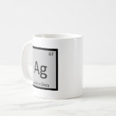 Ag - ヨウム African Grey 化学元素周期表 コーヒーマグカップ (正面左)