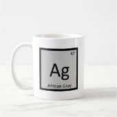 Ag - ヨウム African Grey 化学元素周期表 コーヒーマグカップ (左)