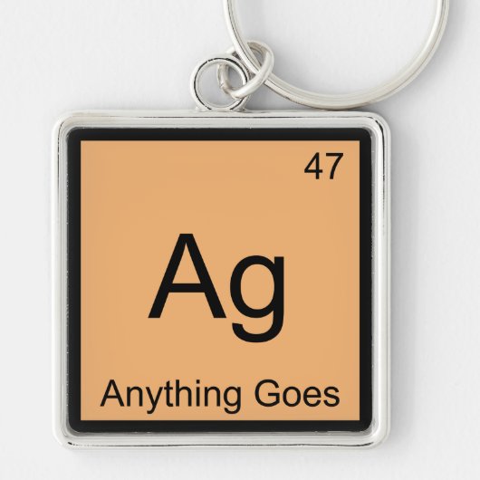Ag - 化学元素記号Tシャツ Anything Goes キーホルダー (正面)