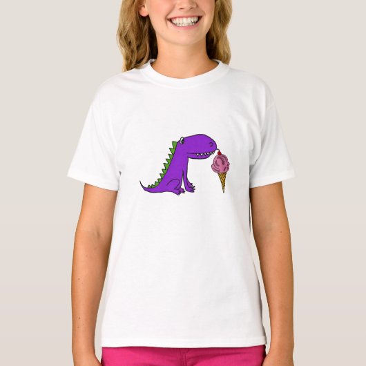 AG – 恐竜とアイスクリームシャツ Tシャツ (正面)