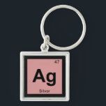 Ag - Silver Chemistry Periodic Table Symbol キーホルダー<br><div class="desc">Ag is for Silver 

 Support the science of chemistry while making others laugh with this line of products that take the chemical symbol from the periodic table that you're used to and give them another meaning altogether.</div>