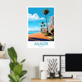 Agadir Travel Print Wall Art Agadir Wall Hanging ポスター (ホームオフィス)